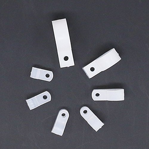 Findfly 250Pcs 7 Sizes White Nylon R-type Cable Clamp Organizer Cord Clips For
