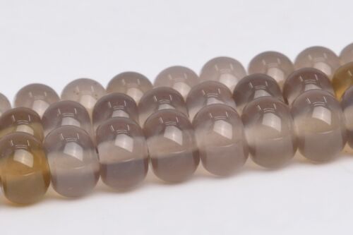 6x4MM Natural Gray Agate Grade AAA Rondelle Loose Beads 15" 