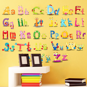 Home Decor Decoration ABC English Alphabet Minnie Wall Stickers Mural Decal Kids 
