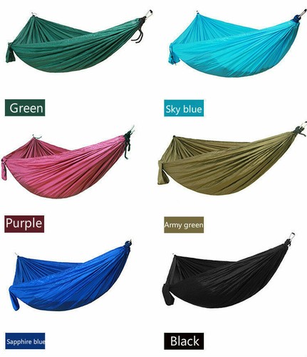 Details about / Large Double Parachute Camping Hammocks Parachute Lengthen Outdoors Travel Nylon