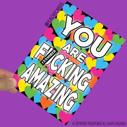 Funny Thank You Cards Birthday Friend You Are F*cking Amazing Girlfriend PC735