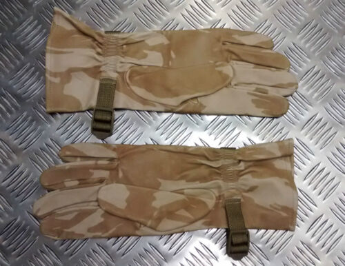 Used All Sizes Genuine British Military Desert Camo Leather Combat Gloves