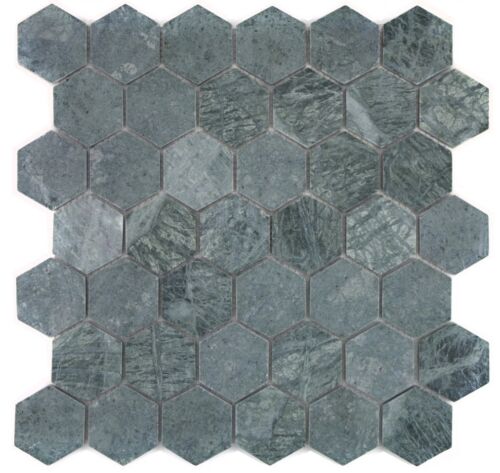 Mosaik Fliese Marmor Naturstein Hexagon Marmor grün Fliesenspiegel 44-0210/_b