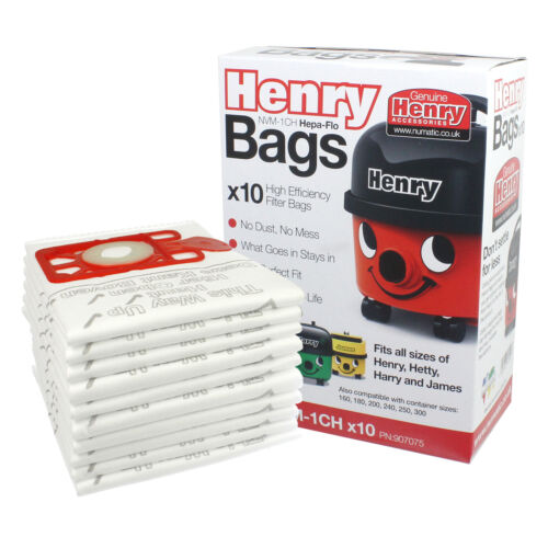 10 Henry Hoover Bags Main Cloth Filter 12/" Hepa Flo Numatic Hetty James Vacuum