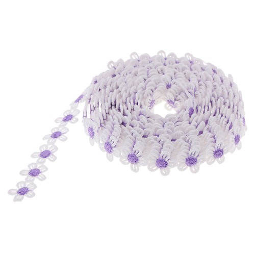 3Yard Flower Embroidered Lace Edge Trim Ribbon Wedding Applique Sewing Craft