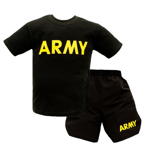 Black Army Youth PT Shorts and T-Shirt Set