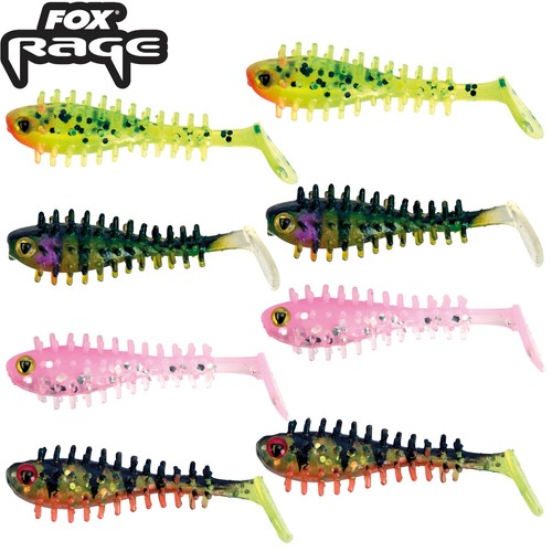 8 Gummifische Köder Kunstköder Gummiköder Fox Rage UV Micro Spikey Shad 4cm