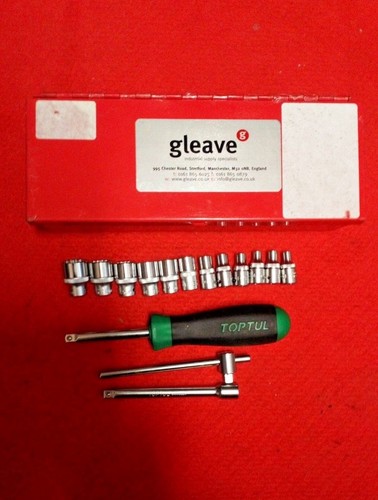 T Bar Nut Spinner etc 13 douilles Ex mod Gleave Mini Prise Set 1//4/" 4mm-14mm