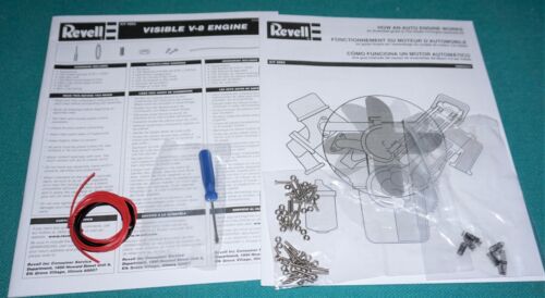 Visible V-8 Engine Revell 1/4 Instructions Nuts Bolts Springs Wiring Tool Etc. 
