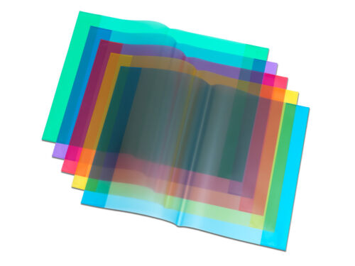 Farbe Hefthüllen DIN A5 50 Heftumschläge transparent klar 