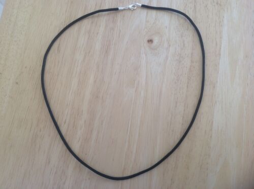 Necklace Cord For Pendant Black Satin 14" Silver Plated Lobster Clasp 