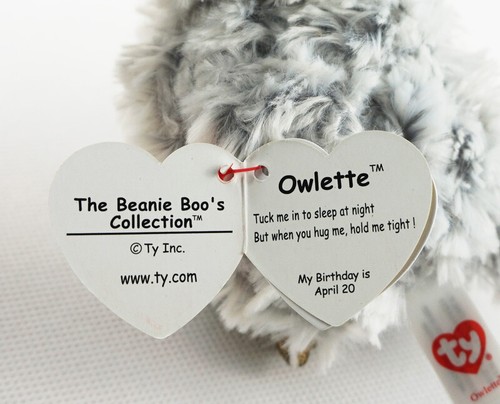 6/" TY Beanie Boos Plush Stuffed Toys Owlette the Owl Glitter Eyes With Tag Soft