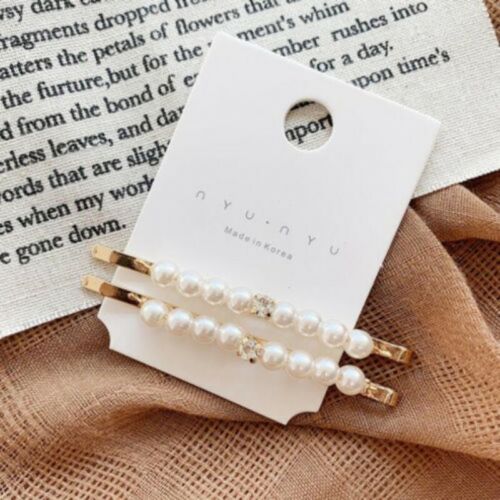 Chic Girls Womens Pearls Hairclip Snap Barrette Stick Hairpin Hair Accessory yu* 