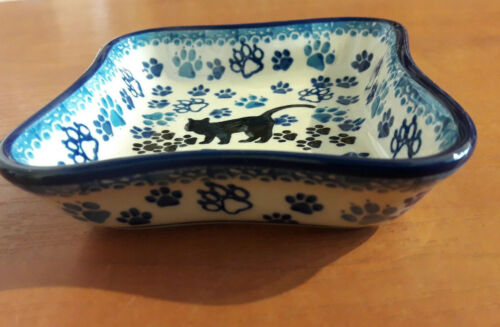 Bolesławiec Ceramic Cat Cinderella Horse Bowl Dish Dip Bowls