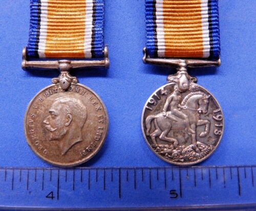 Miniature British War Medal Contemporary Sterling Silver BWM Great War 1914-18