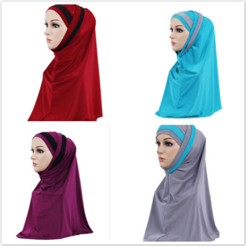 Fashion Musulman Hijab Islam turban Femmes Double Couleur épissage foulard tête écharpe
