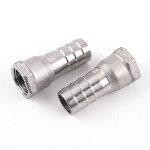 Details about  / BSP 1//4/"-2/" Stainless Steel Female Thread Fitting x Barb Hose Tail End Connector