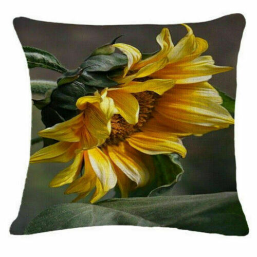 18" Sunflower Linen Cotton Throw Pillow Case Cushion Cover Fashion Home Decor 