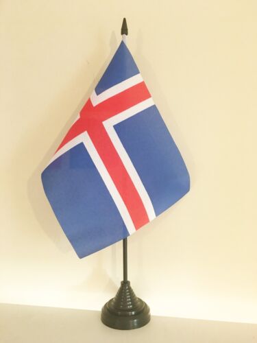 ICELAND TABLE FLAG 9/" X 6/" 22.5cm x 15cm flags ICELANDIC