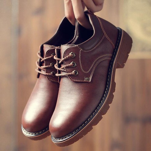 Men Casual Real Leather Shoes British Style Dress Formal Oxfords Winter Sneakers