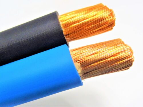 100/' FT 1//0 AWG WELDING//BATTERY CABLE 50/' BLACK 50/' BLUE 600V MADE IN USA COPPER