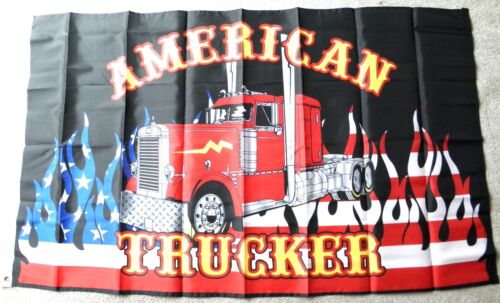 AMERICAN TRUCKER USA FLAG RIG SEMI POLYESTER FLAG 3 X 5 FEET 