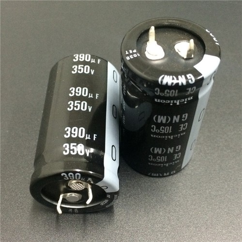 5pcs 390uF 350V Japan Nichicon GN 25x45mm PSU Snap-in Capacitor