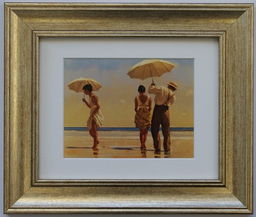 The Beach Collection by Jack Vettriano Set of 5 Framed /& Mounted Art Prints Gold