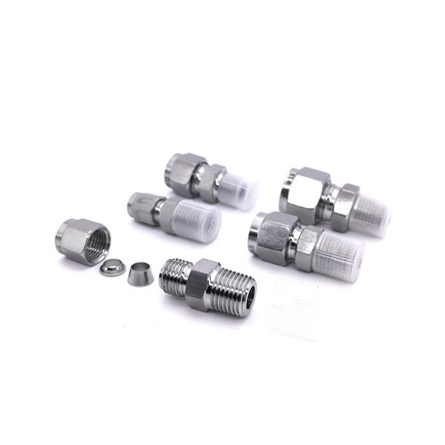 OD Tube Fittings Double Ferrule Threaded Male Connector Stainless Steel SS304