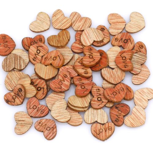 200Pcs Love Heart Wood beads charms Appointment For Wedding Decorations 12x10mm 