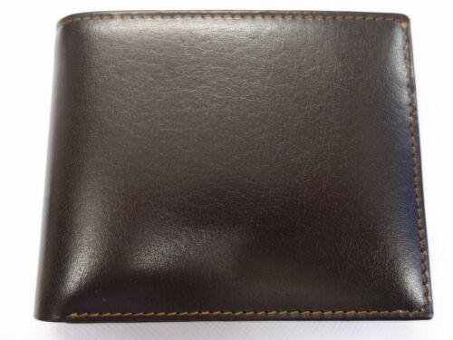 Top Quality Gent's Leather Wallet with four Paper Money Pockets Large Size Brown 