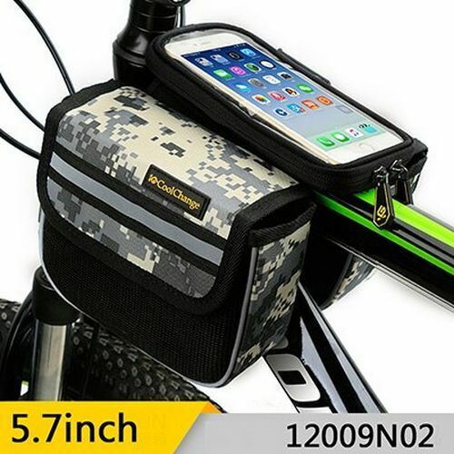Cycling Bike Front Frame Bag Tube Pannier Double Pouch Cellphone Bicycle