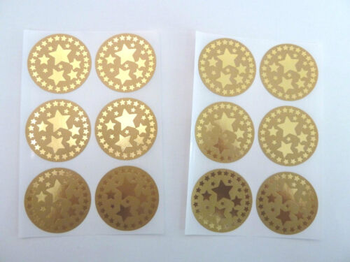 Mini Sticker Pack 34mm Round Star Labels Plastic Decorative Gift Wrap Seals 