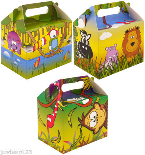 Childrens Fun Themed Party Lunch Boxes Takeaway Boxes Birthday Wedding Food Box 