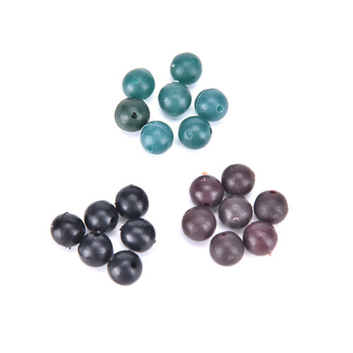 50pcs 8mm Carp Fishing Soft Rubber Beads Tackle Accessories Brown Green Blaha 
