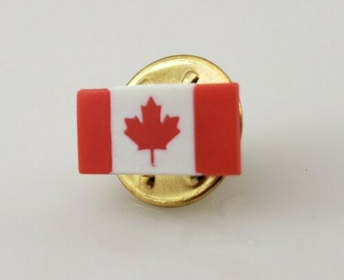 13mm x 7mm Canadian Flag Lapel Pin 2 Plastic- 2nd 1 FREE - Red Maple Leaf 