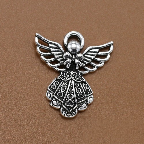 10pcs Antique Silver Wing Angel Charms Perles Pendentifs pour À faire soi-même Bracelet Collier