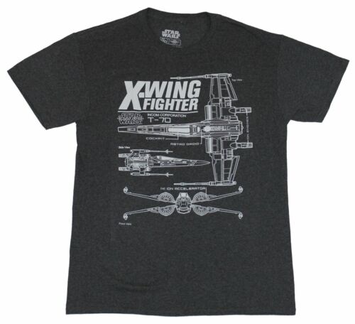 Star Wars The Force Awakens Mens X-Wing Fighter T-70 Shirt New L