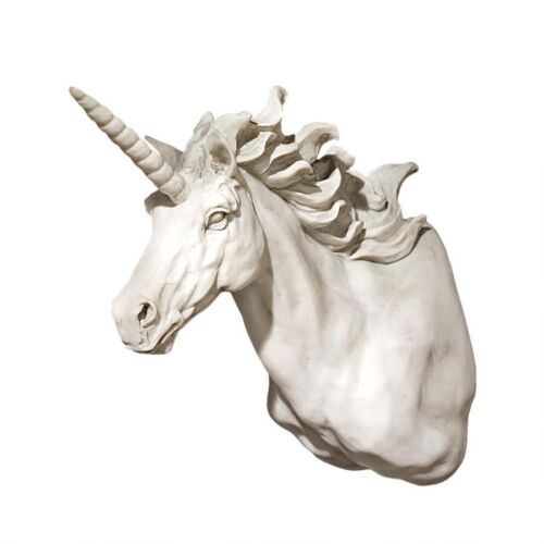 Mystical Magical Fantasy Unicorn Stone Finish Gallery Wall Trophy Sculpture 