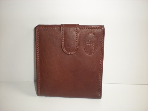 FACCHINO Cuir Véritable Bi-Fold Portefeuille Avec Grand Arrière Poche 90411