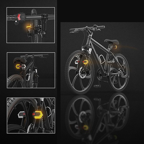 Universal Bike Light Turn Signals Front Rear Smart Remote Wireless LED Taillight