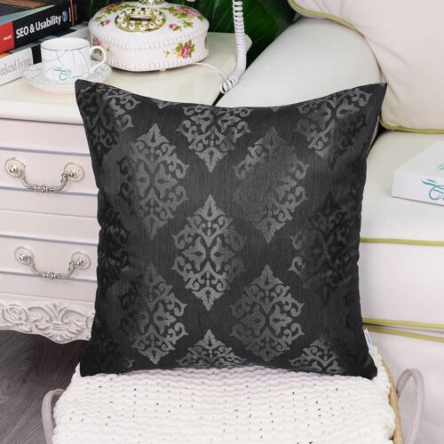 CalITime Pillow Cases Shells Cushion Covers Jacquard Florals Decorative 18 x 18" 