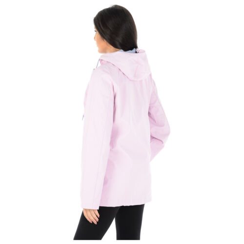 Ladies Womens Girls Rubberised Waterproof Rain Coat  PU PVC Hooded Parka Jacket 