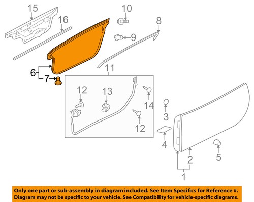 MITSUBISHI OEM 06-12 Eclipse Door-Surround Weatherstrip Seal Left MR987635
