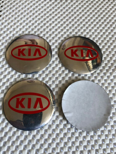 4x Stickers Caps 56mm For KIA Wheel Cap Centre Emblem Sticker Silver//Red