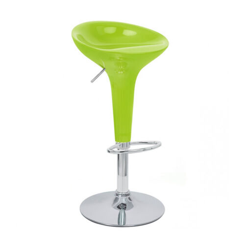ADJUSTABLE BOMBO STYLE BAR STOOL COUNTER CHAIR-LIME-SET OF 2 SCOOP BARSTOOL 