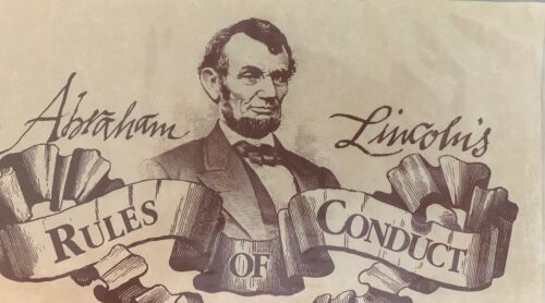 Parchment Poster Abraham Lincoln’s Rules Of Conduct 