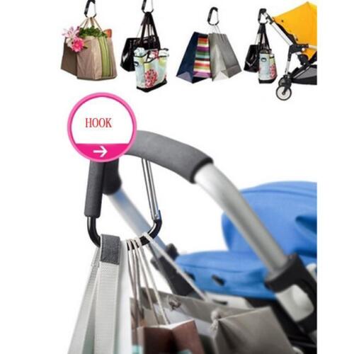 Baby Stroller Buggy Puschair Bar Hook Strap Pram Hooks Carabiner Clip C