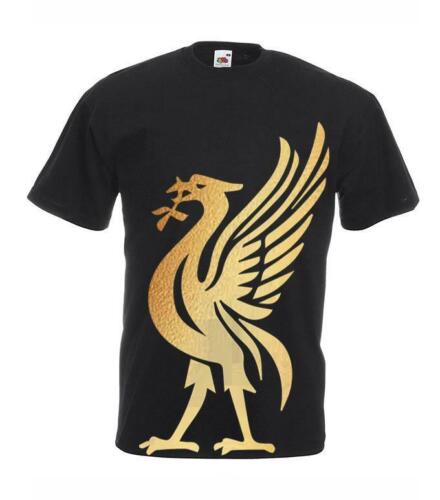 Details about  / Scouse Liverpool Liverpudlian Liver Bird Black Unisex T-Shirt Gold Logo