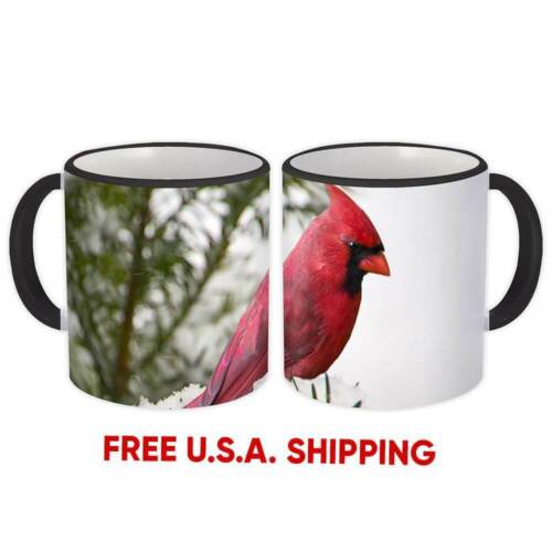 Mug Bird Nature Animal Watching Winter Gift Christmas Details about  / Cardinal